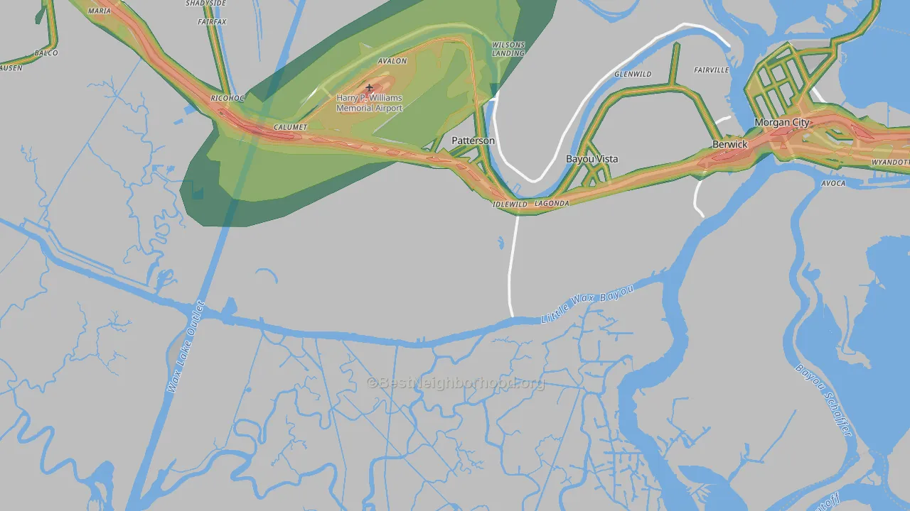 Idlewild, LA Map of Noise Levels in Idlewild