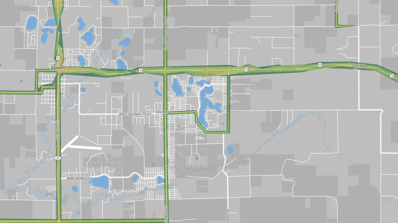 Idlewild, MI Map of Noise Levels in Idlewild