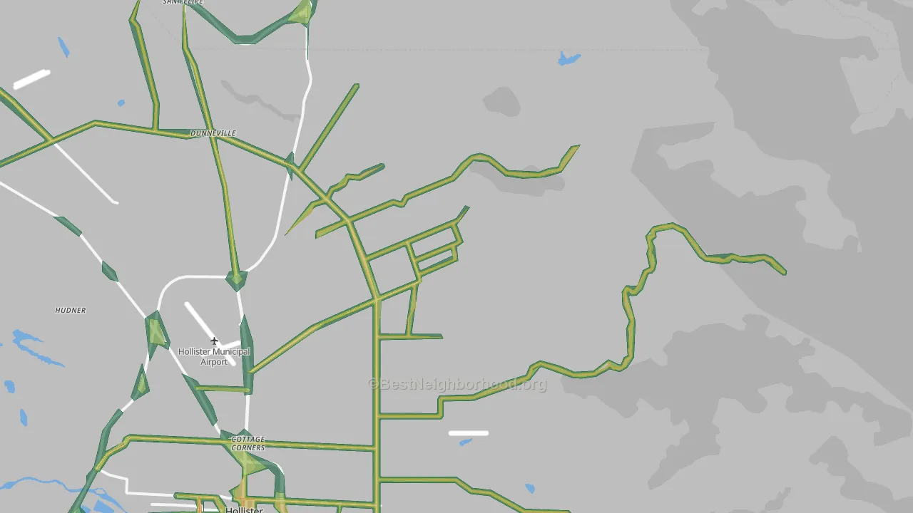 Idria, CA Map of Noise Levels in Idria