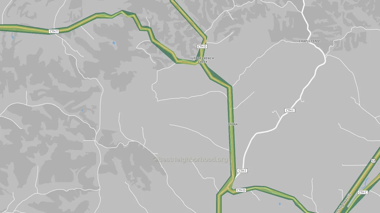 Iduna, WI Map of Noise Levels in Iduna