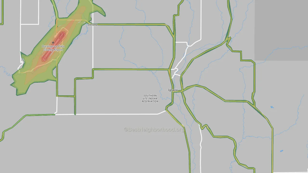 Ignacio, CO Map of Noise Levels in Ignacio