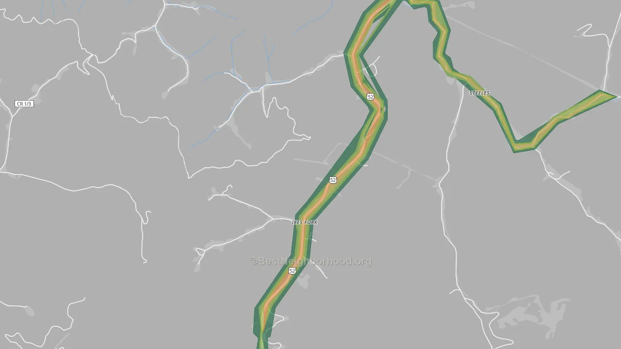 Ikes Fork, WV Map of Noise Levels in Ikes Fork