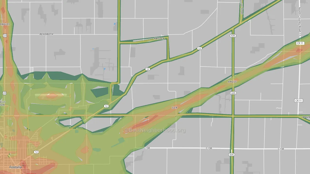 Iler, OH Map of Noise Levels in Iler