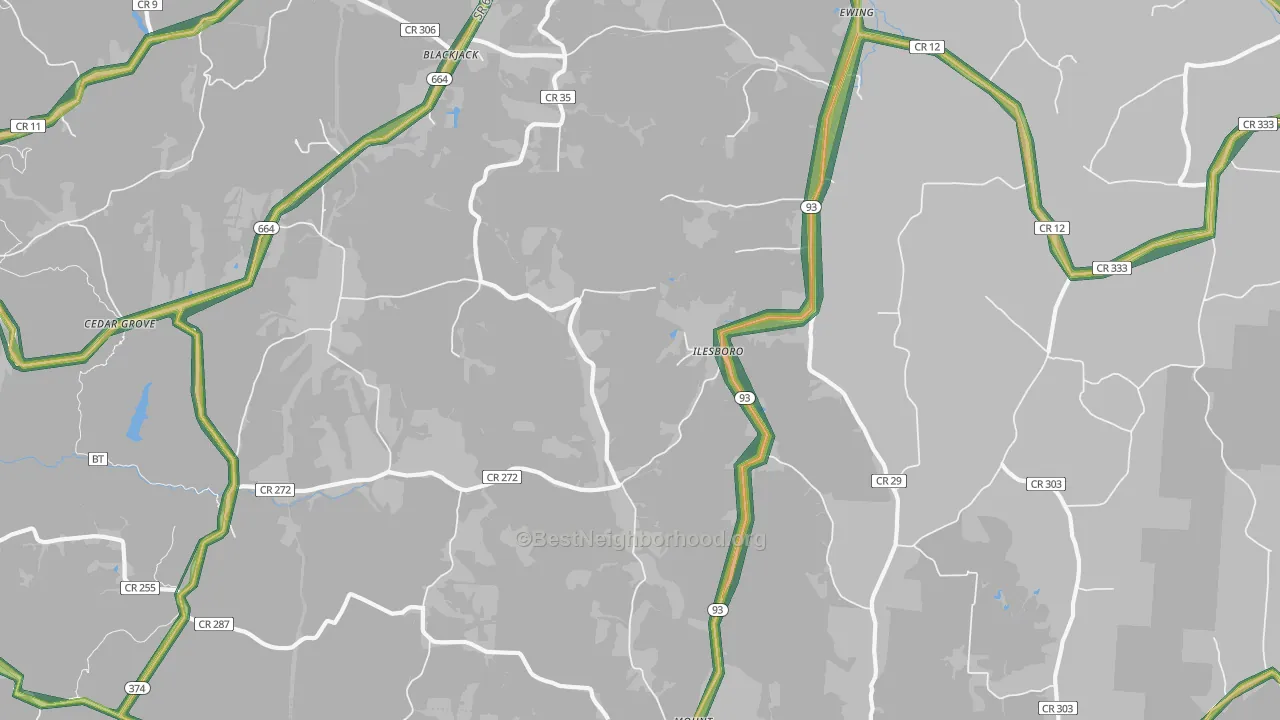 Ilesboro, OH Map of Noise Levels in Ilesboro