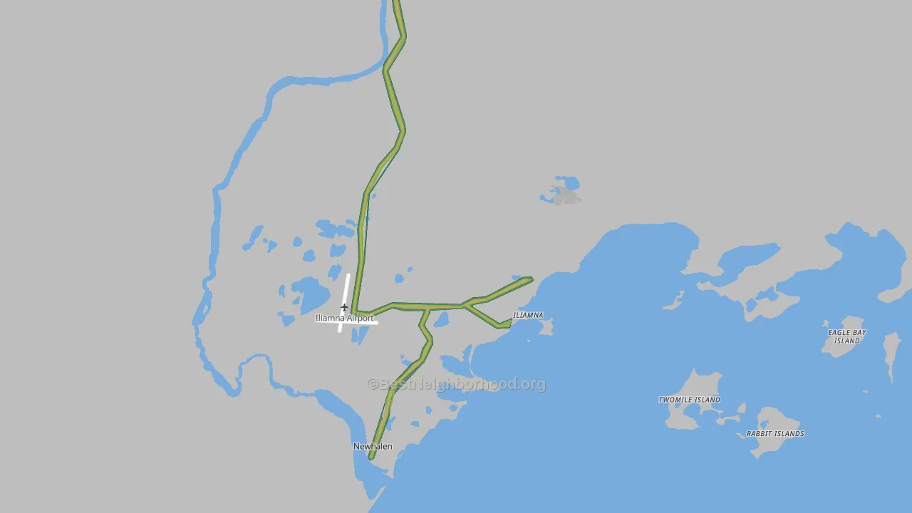 Iliamna, AK Map of Noise Levels in Iliamna