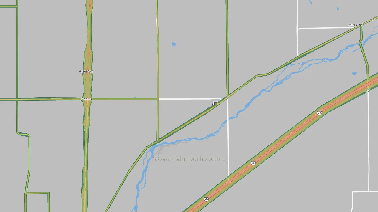 Iliff, CO Map of Noise Levels in Iliff