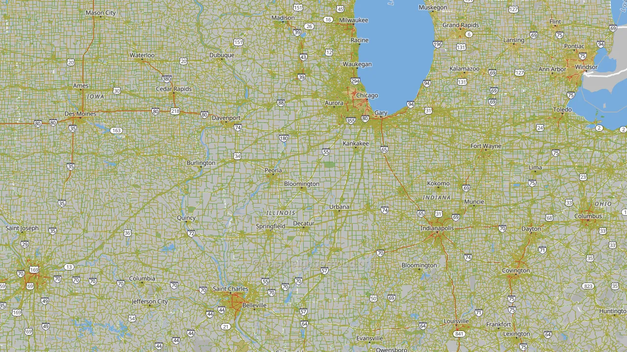 Illinois Map of Noise Levels in Illinois
