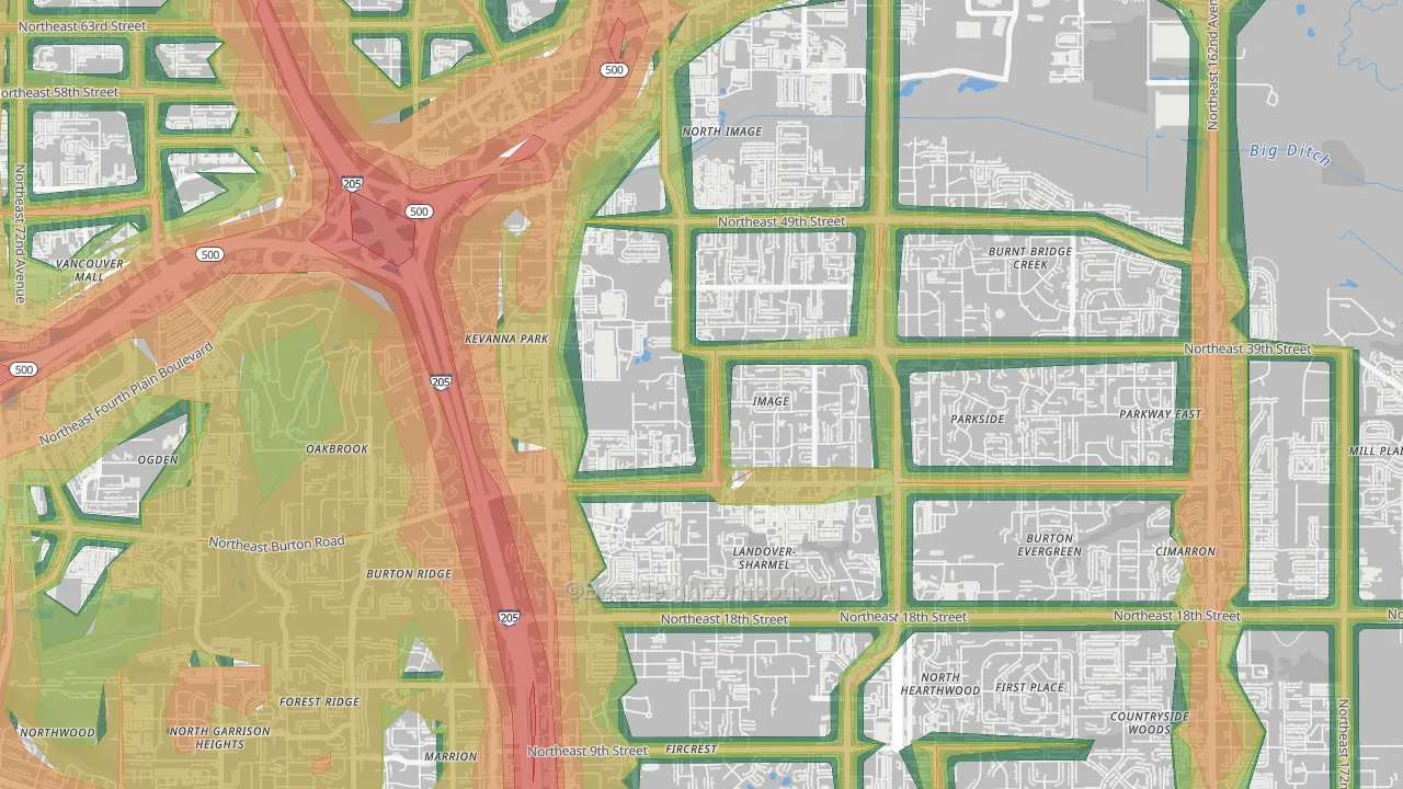 Image, Vancouver, WA Map of Noise Levels in Image