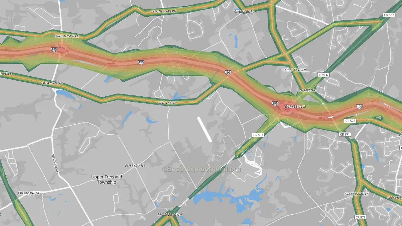 Imlaystown, NJ Map of Noise Levels in Imlaystown