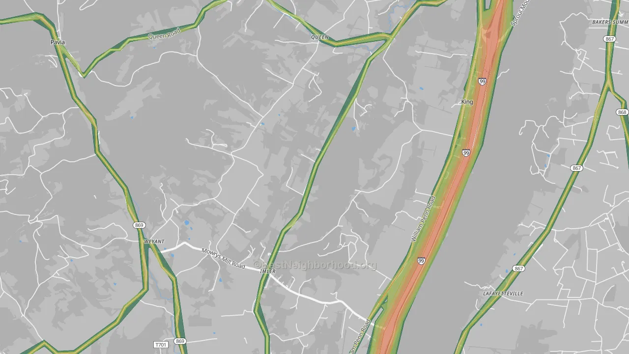 Imler, PA Map of Noise Levels in Imler