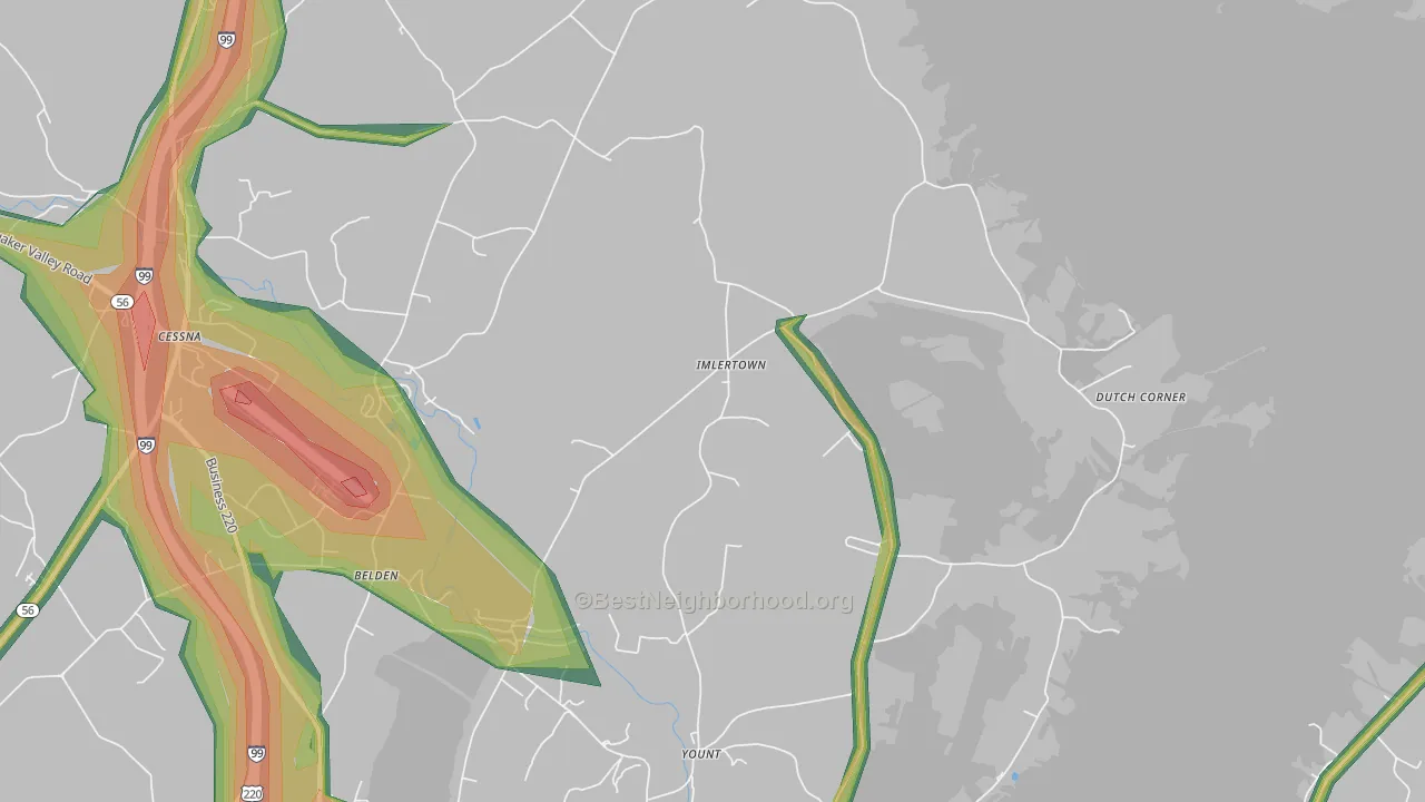 Imlertown, PA Map of Noise Levels in Imlertown