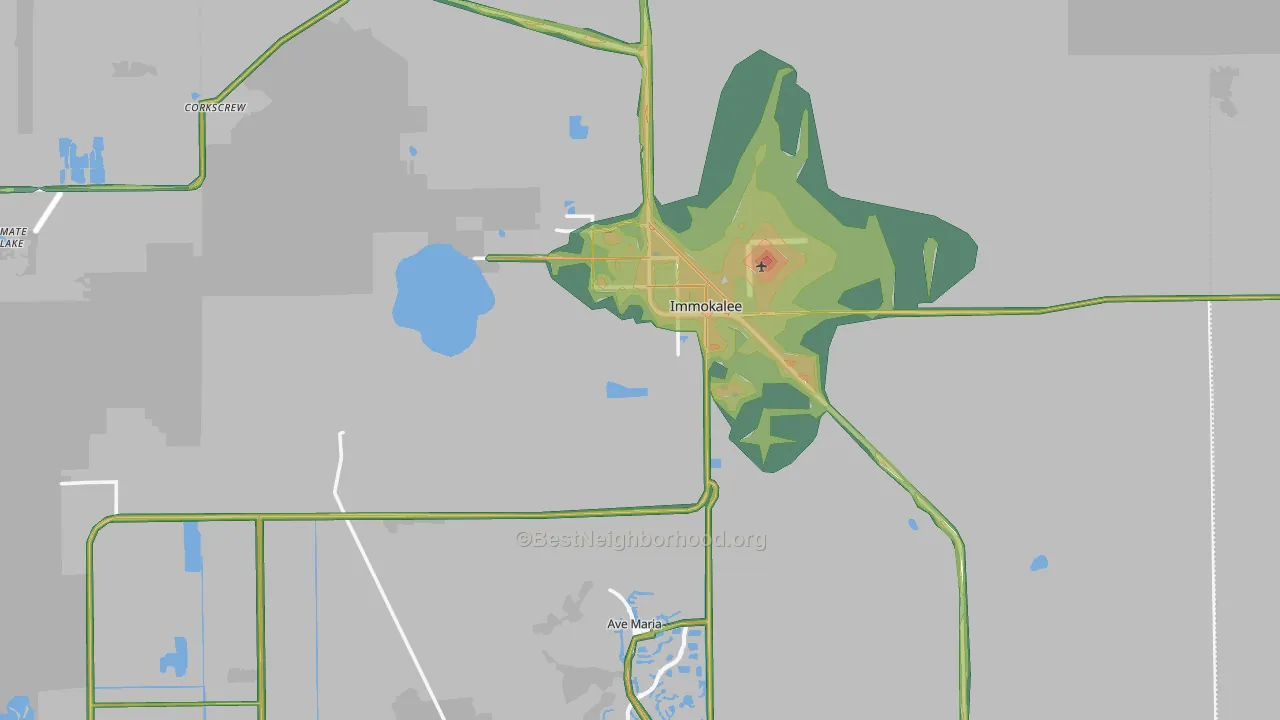 Immokalee, FL Map of Noise Levels in Immokalee