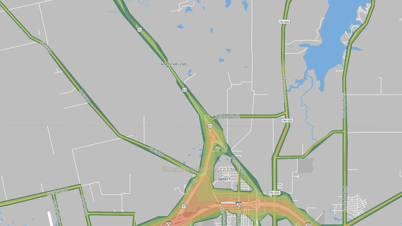 Impact, TX Map of Noise Levels in Impact