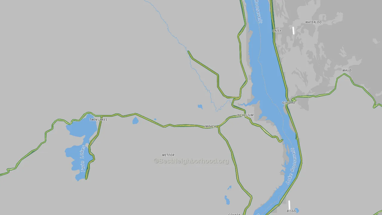 Inchelium, WA Map of Noise Levels in Inchelium