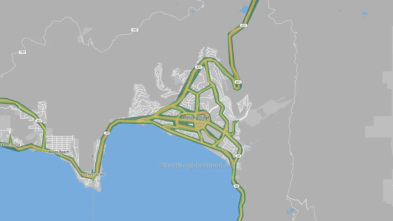 Incline Village, NV Map of Noise Levels in Incline Village