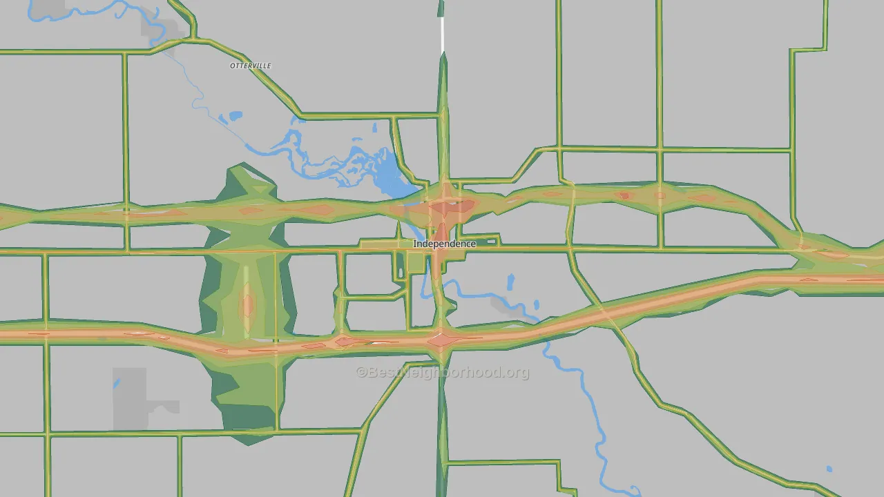 Independence, IA Map of Noise Levels in Independence