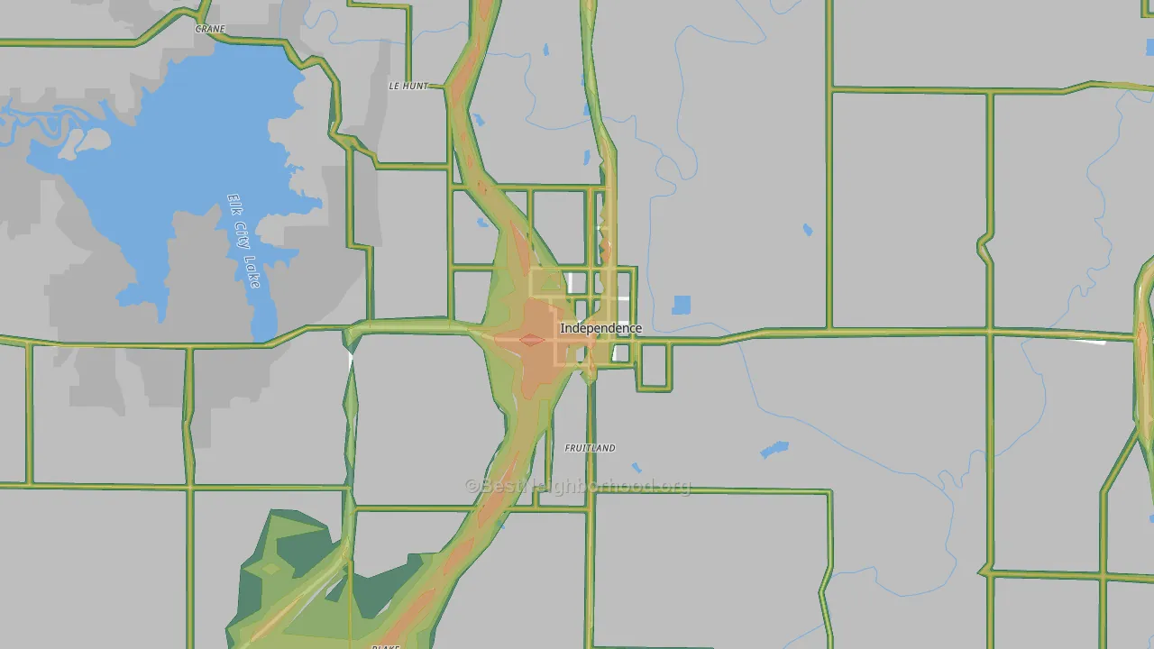 Independence, KS Map of Noise Levels in Independence