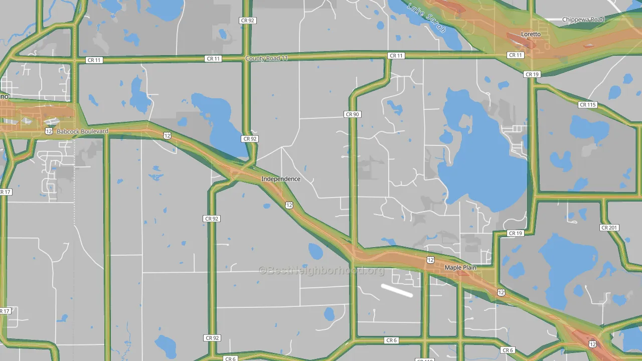 Independence, MN Map of Noise Levels in Independence