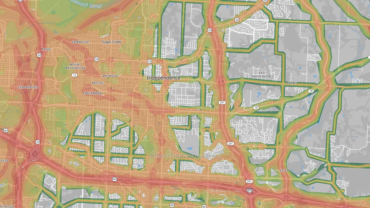 Independence, MO Map of Noise Levels in Independence