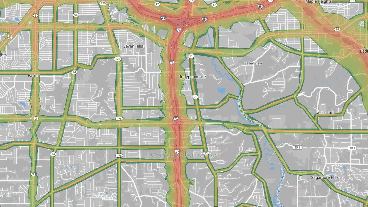 Independence, OH Map of Noise Levels in Independence