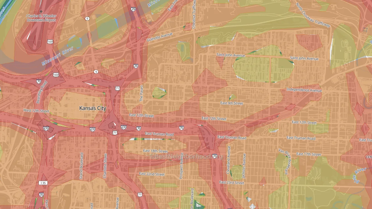 Independence Plaza, Kansas City, MO Map of Noise Levels in Independence Plaza