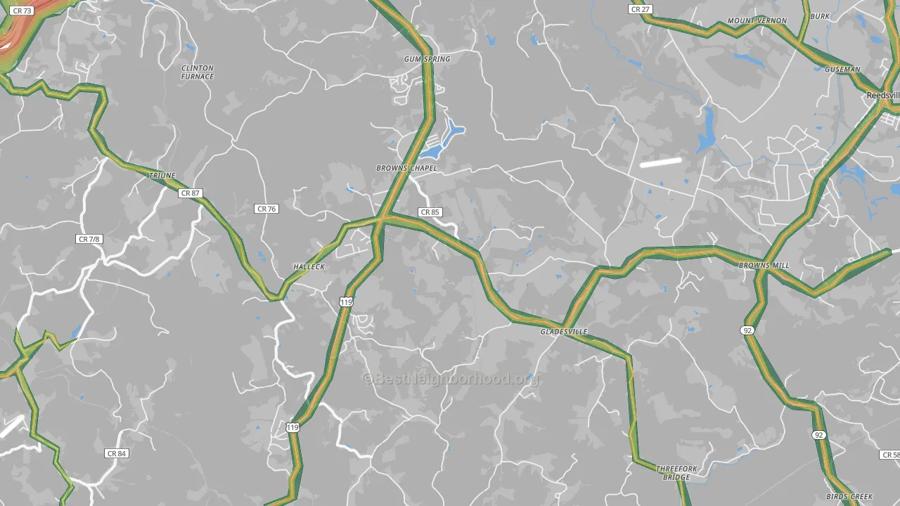 Independence, WV Map of Noise Levels in Independence