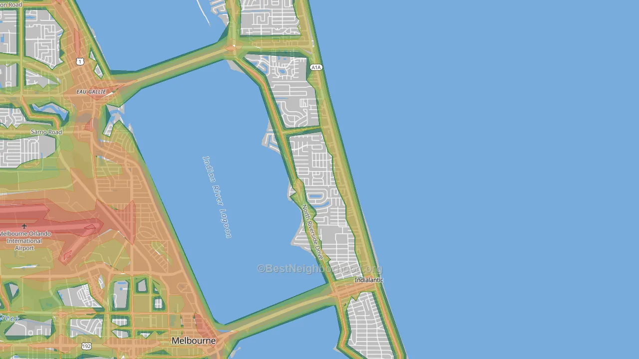 Indialantic, FL Map of Noise Levels in Indialantic