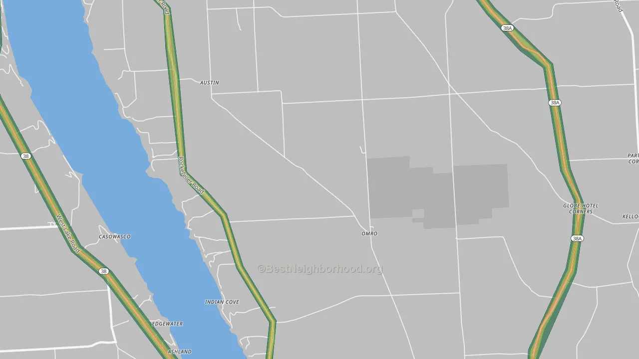 Indian Cove, NY Map of Noise Levels in Indian Cove