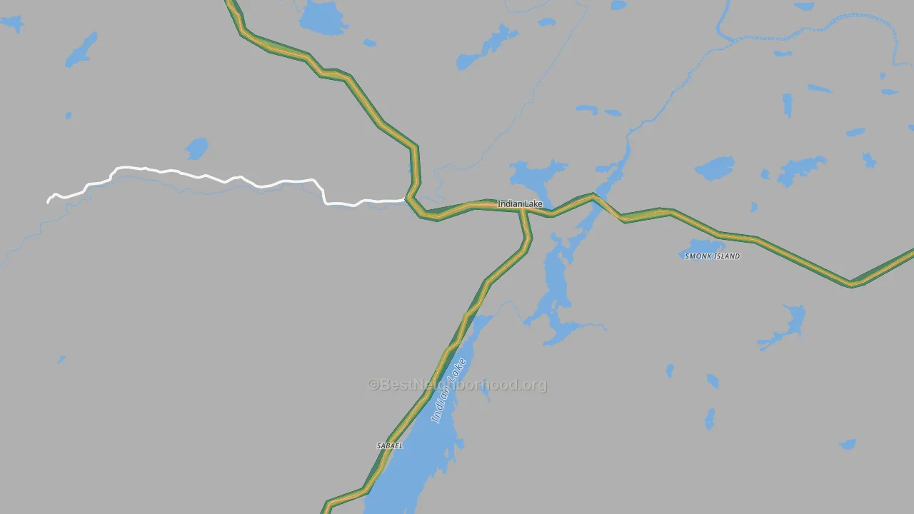 Indian Lake, NY Map of Noise Levels in Indian Lake