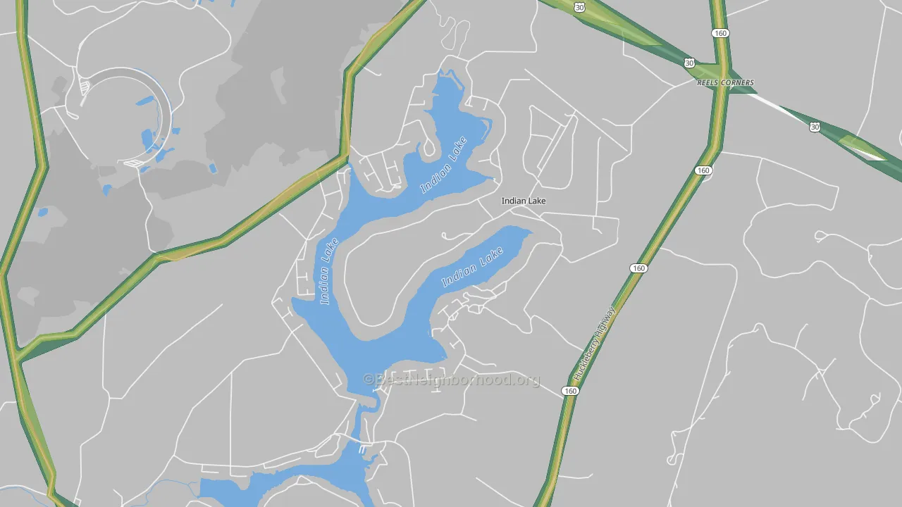 Indian Lake, PA Map of Noise Levels in Indian Lake