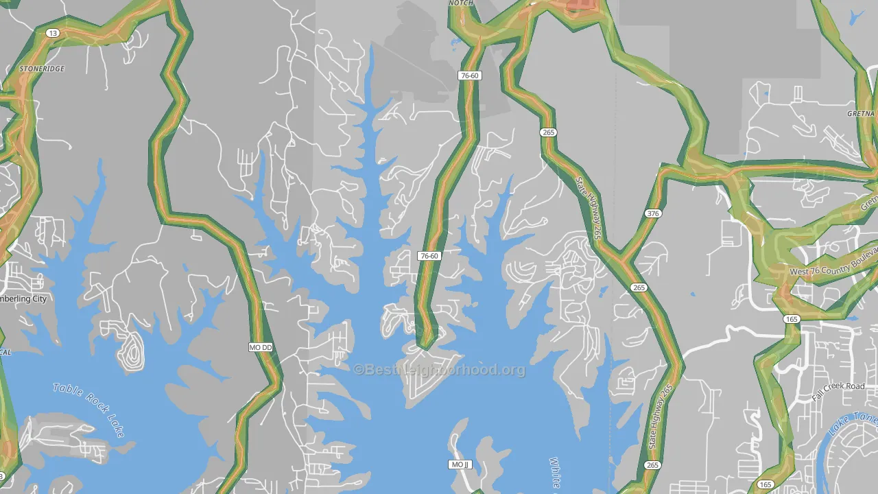 Indian Point, MO Map of Noise Levels in Indian Point