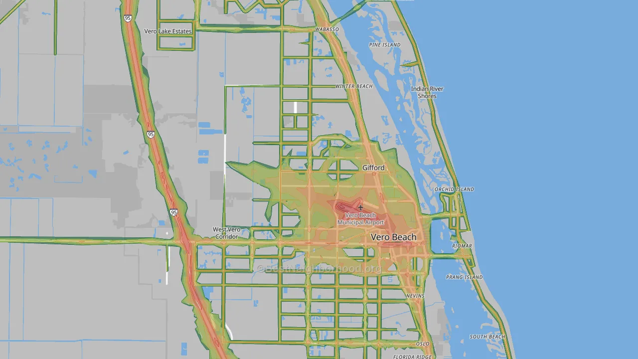 Indian River County, FL Map of Noise Levels in Indian River County