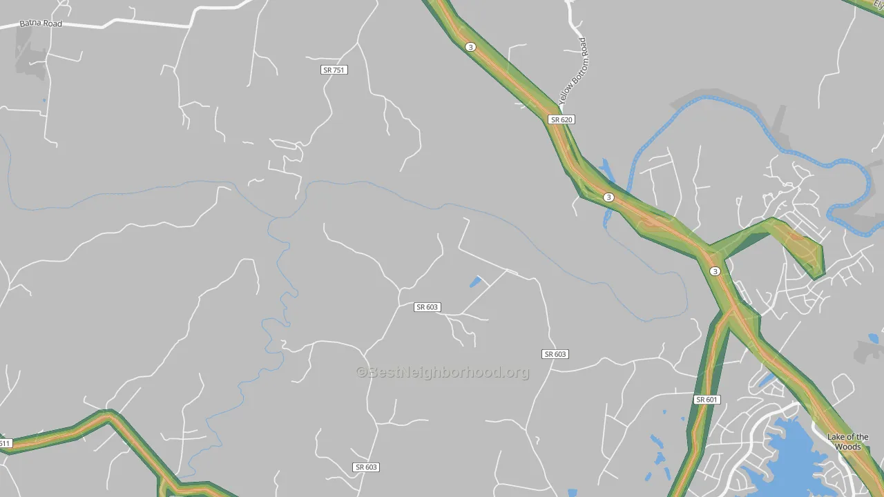 Indian Town, VA Map of Noise Levels in Indian Town