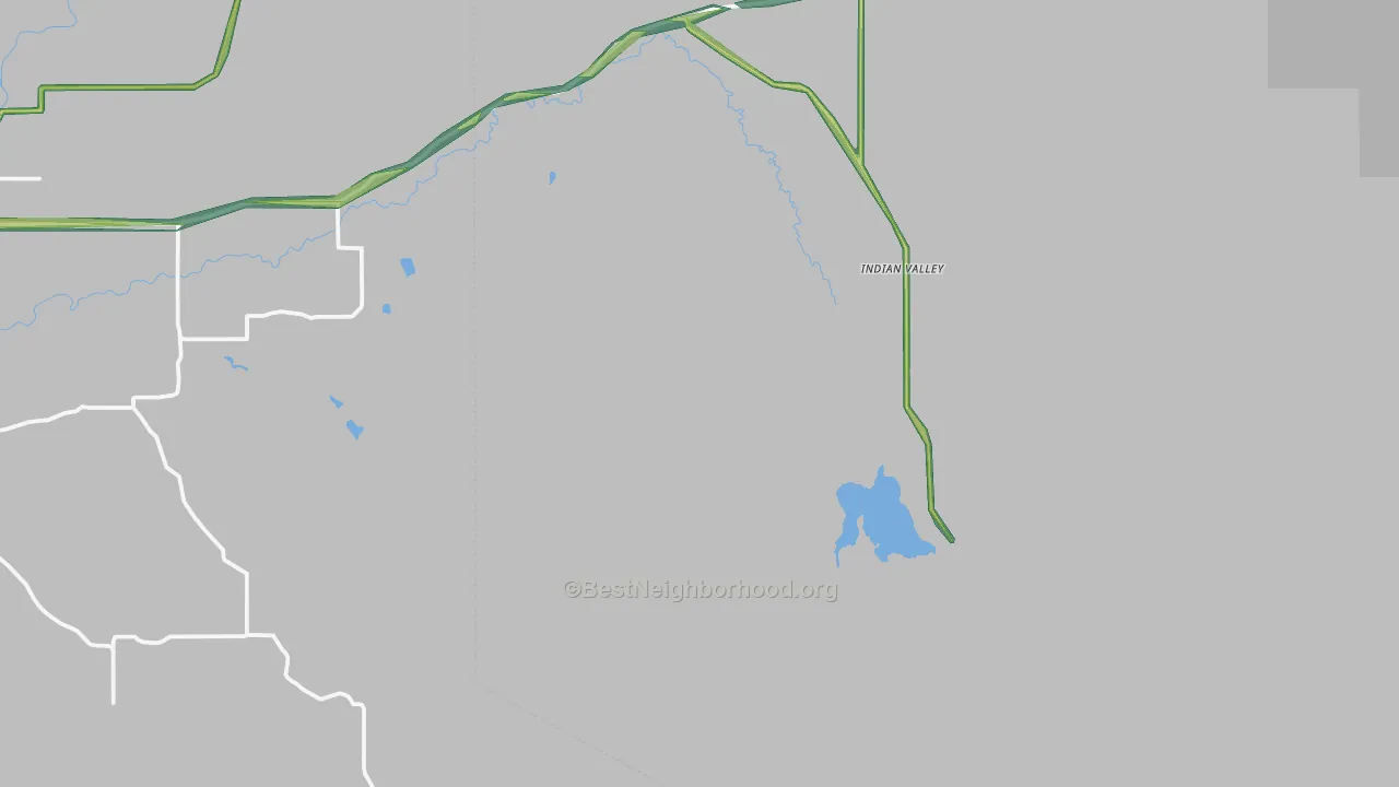 Indian Valley, ID Map of Noise Levels in Indian Valley