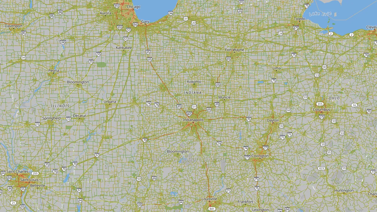 Indiana Map of Noise Levels in Indiana
