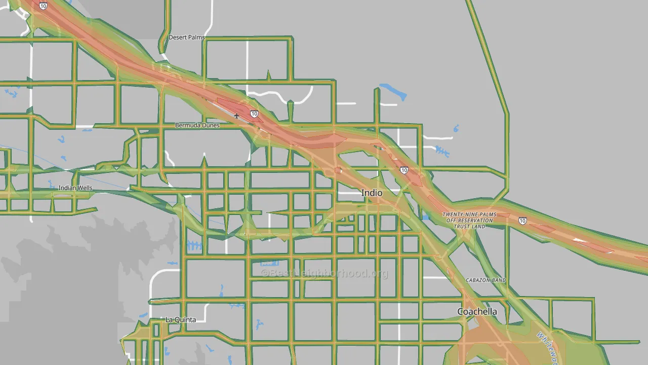 Indio, CA Map of Noise Levels in Indio