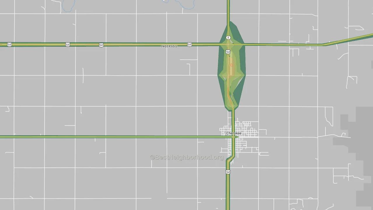 Ingersoll, OK Map of Noise Levels in Ingersoll