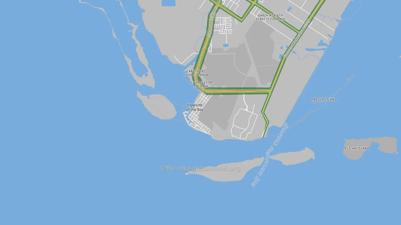 Ingleside on the Bay, TX Map of Noise Levels in Ingleside on the Bay