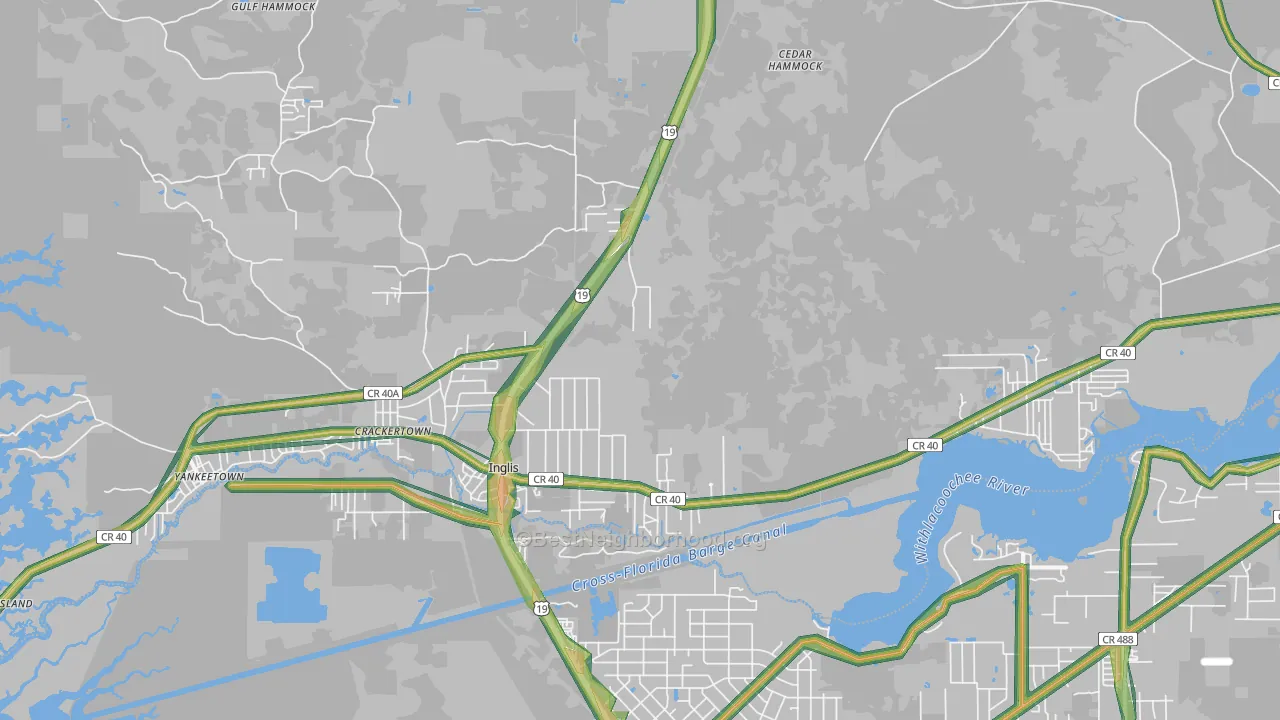 Inglis, FL Map of Noise Levels in Inglis