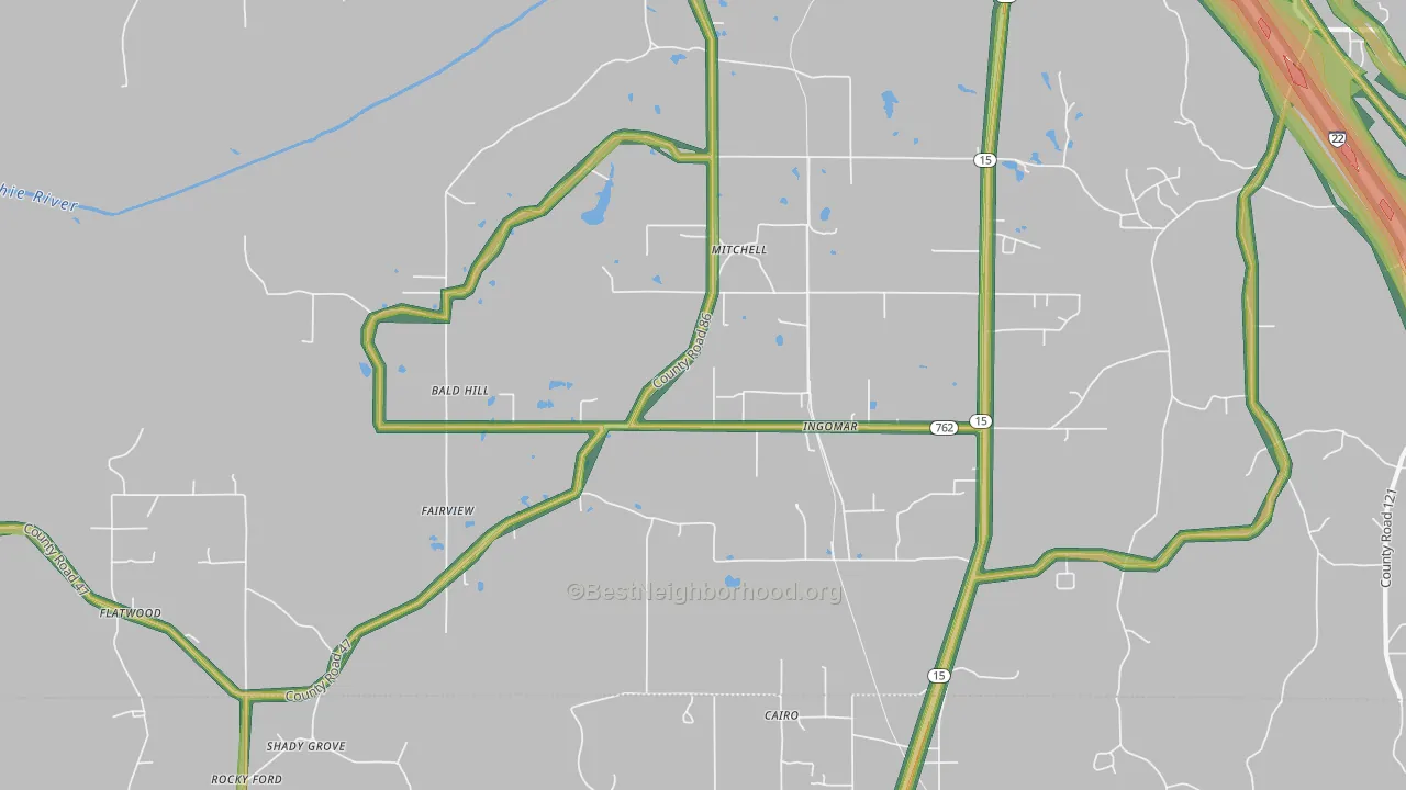 Ingomar, MS Map of Noise Levels in Ingomar