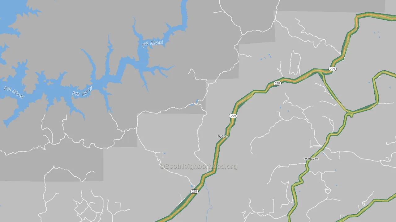 Ingot, CA Map of Noise Levels in Ingot