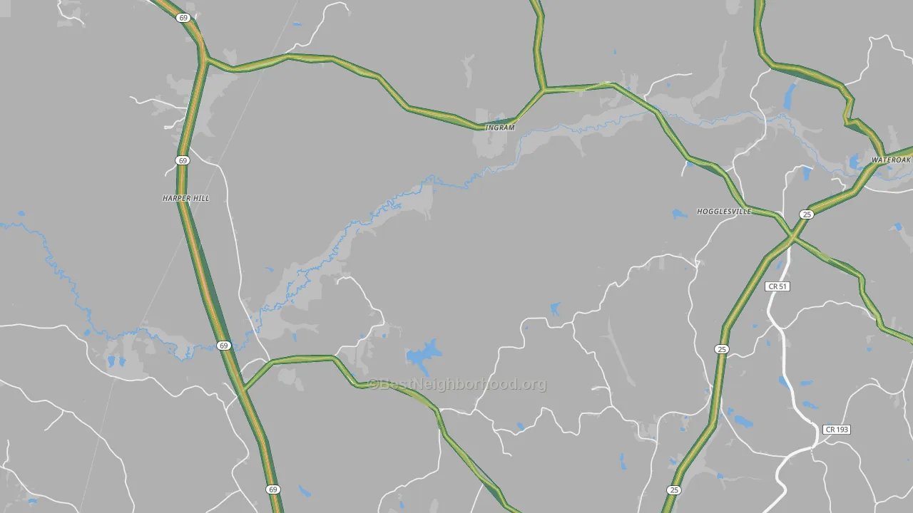Ingram, AL Map of Noise Levels in Ingram