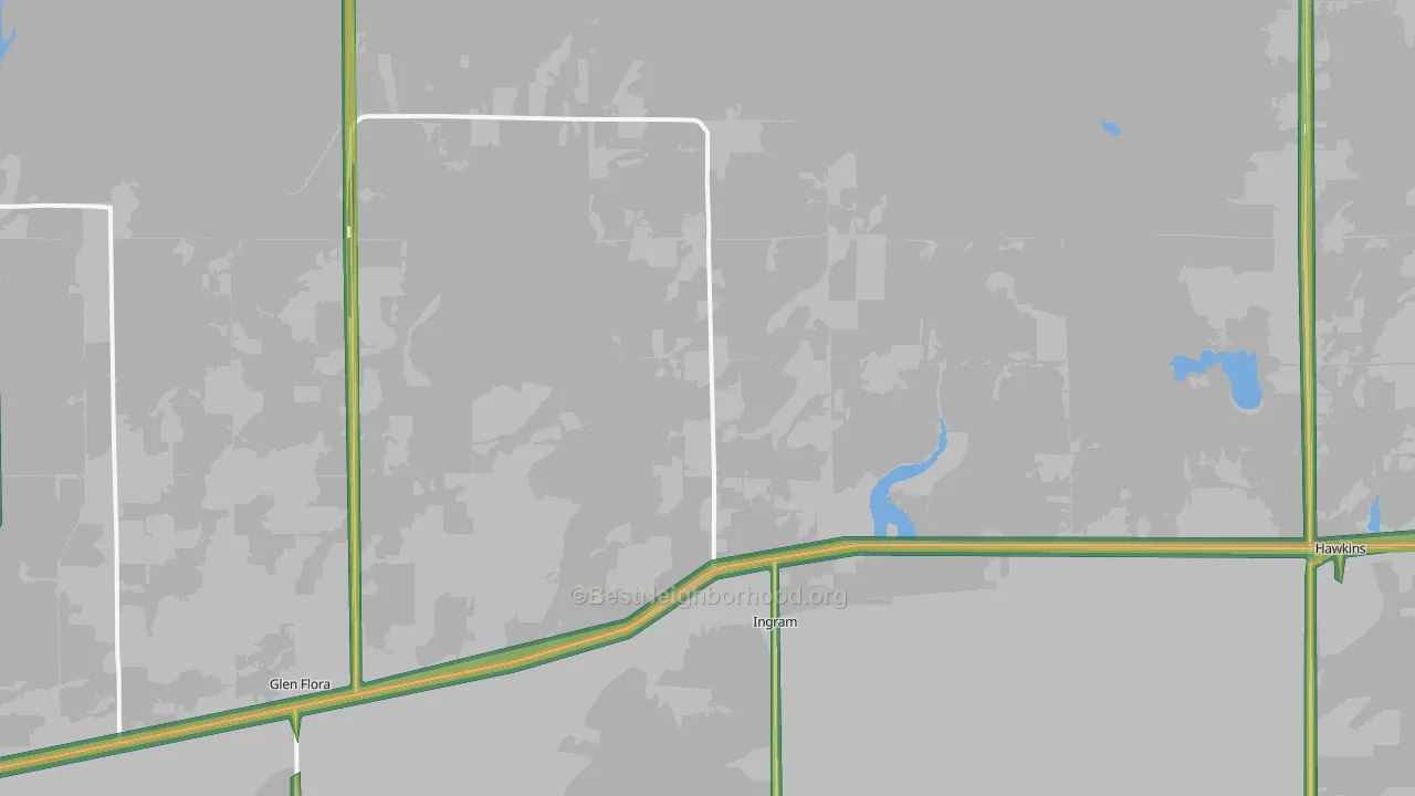Ingram, WI Map of Noise Levels in Ingram