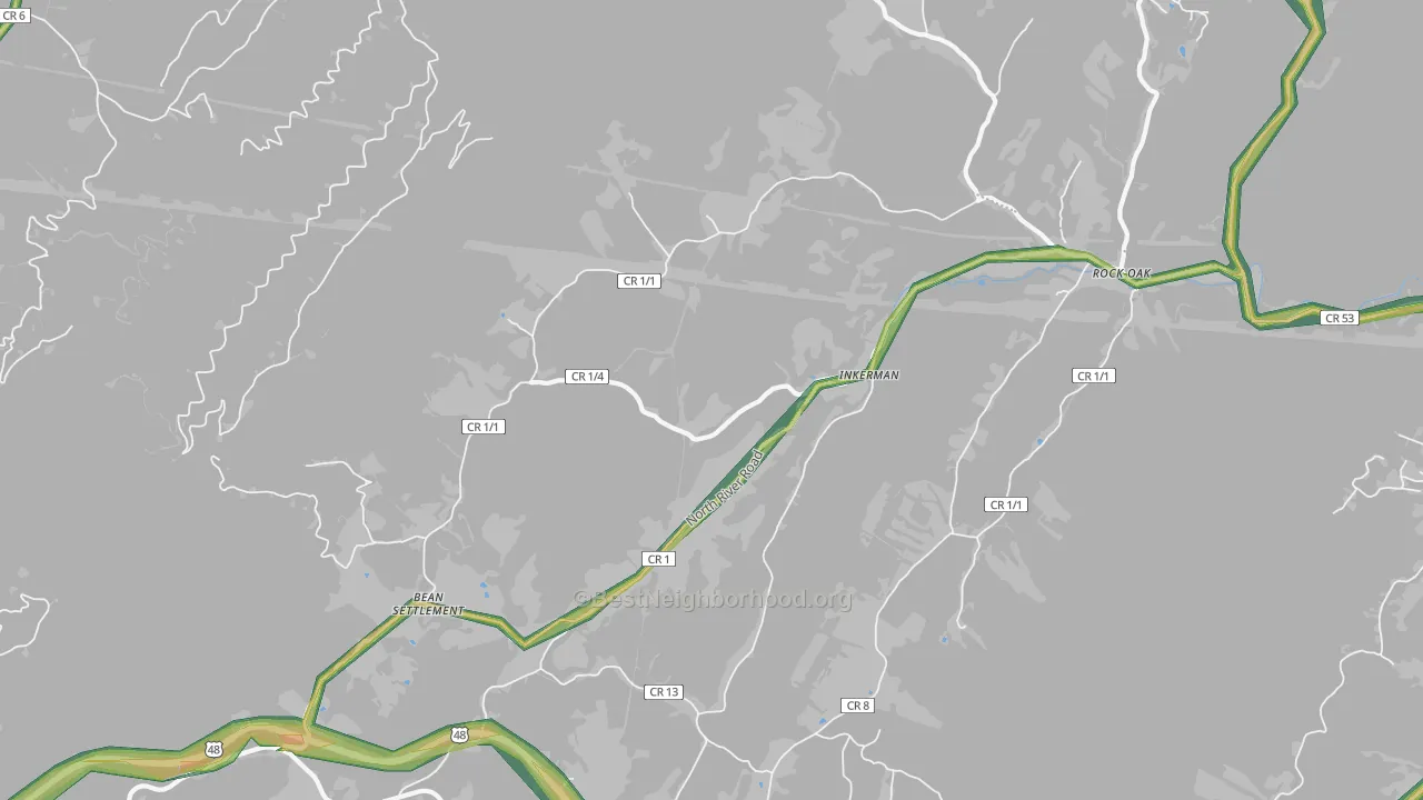 Inkerman, WV Map of Noise Levels in Inkerman