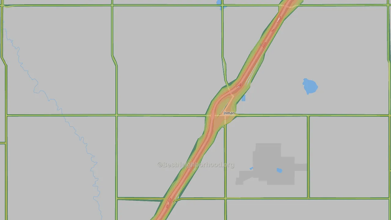 Inman, KS Map of Noise Levels in Inman
