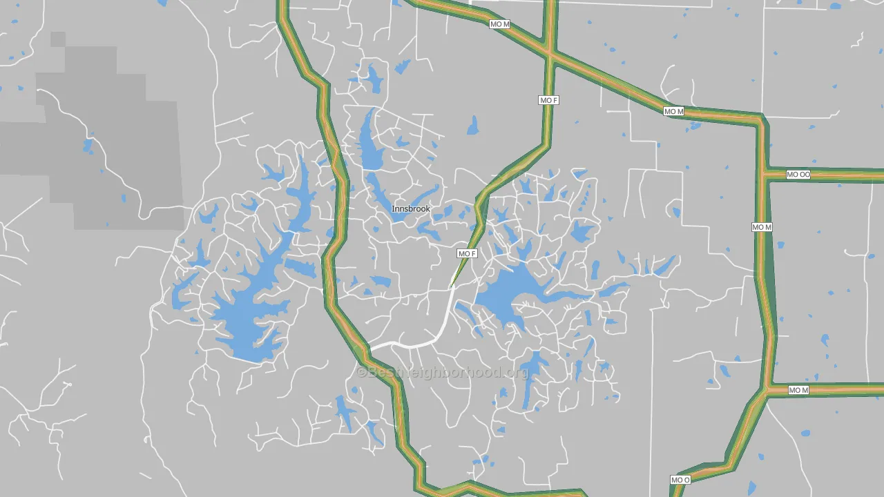 Innsbrook, MO Map of Noise Levels in Innsbrook