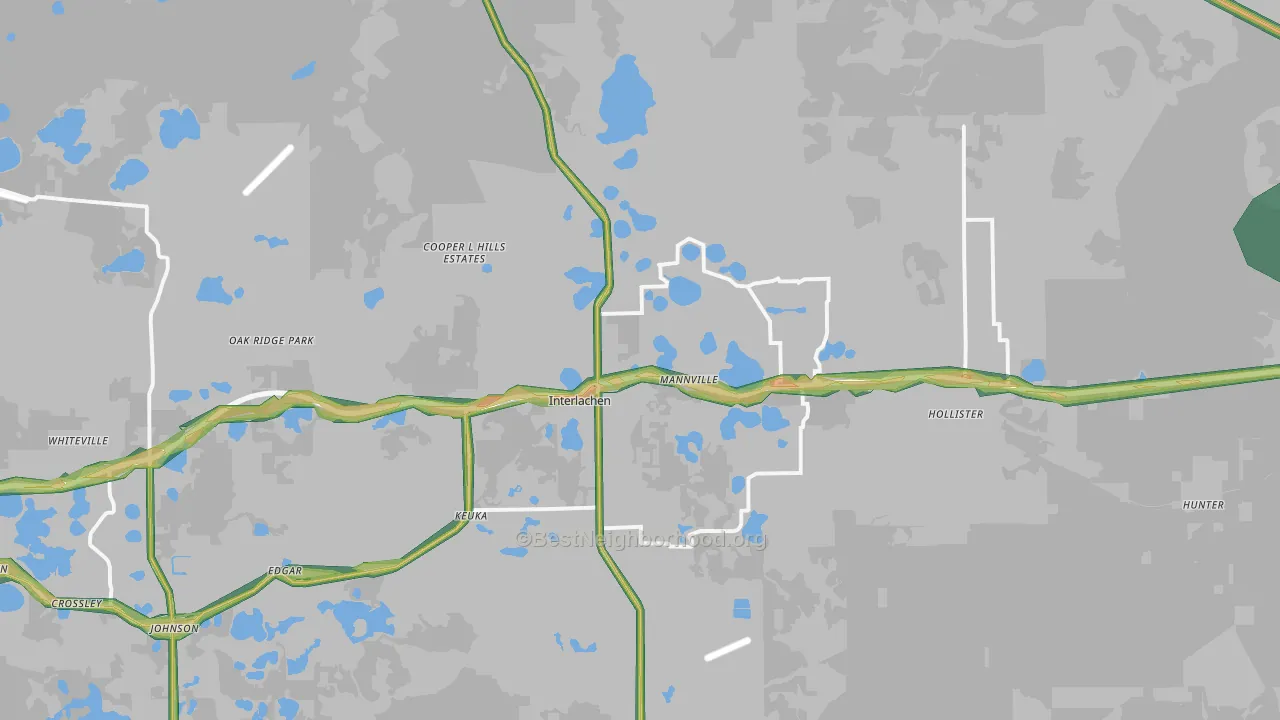 Interlachen, FL Map of Noise Levels in Interlachen