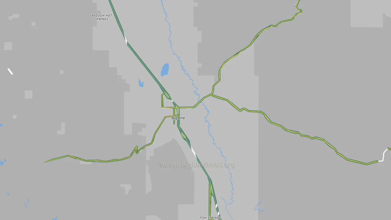 Inyo County, CA Map of Noise Levels in Inyo County