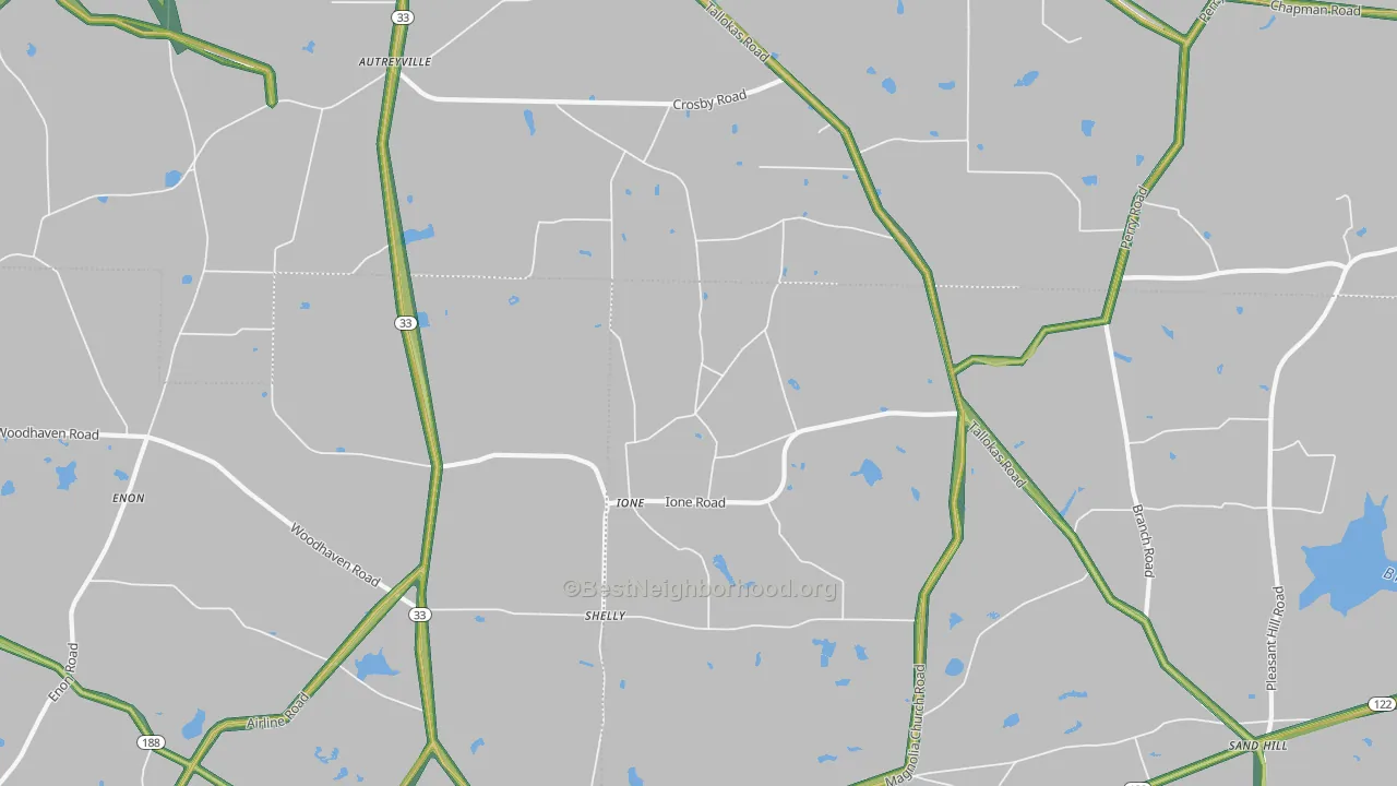 Ione, GA Map of Noise Levels in Ione
