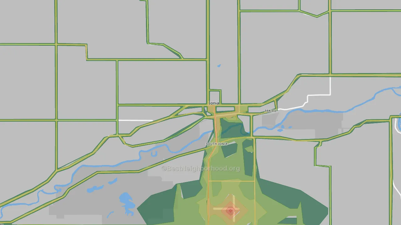 Ionia, MI Map of Noise Levels in Ionia